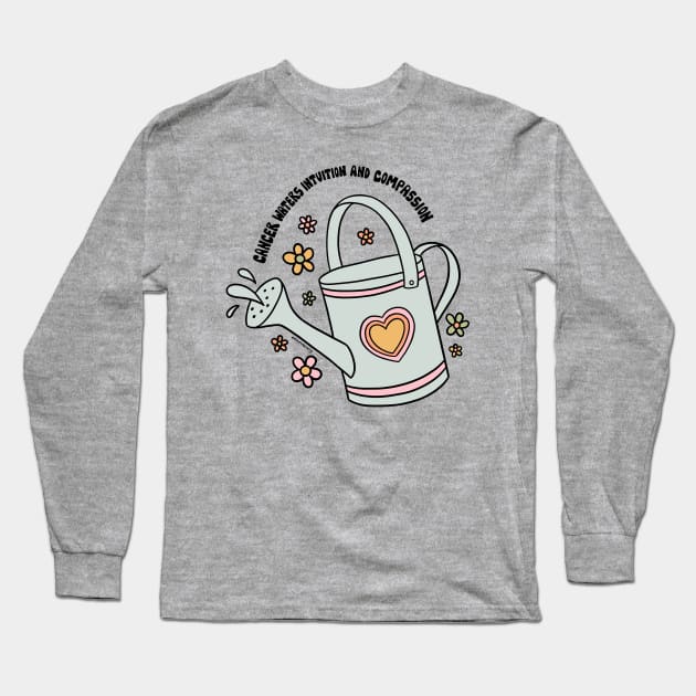 Cancer Zodiac Watering Can Long Sleeve T-Shirt by Doodle by Meg